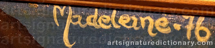 Authentic signature by Madeleine QUIST-ODGREN on Painting/Watercolour artwork