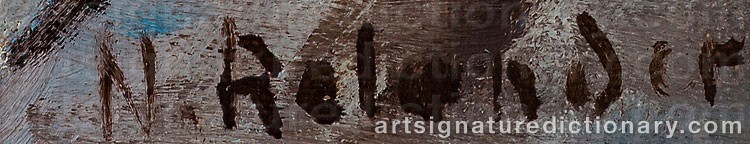 Authentic signature by Nils RELANDER on  artwork