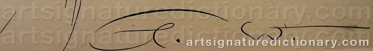 Authentic signature by Gunnar WIDHOLM on artwork