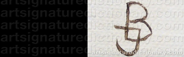 Authentic signature by Bo JOHANSEN on  artwork