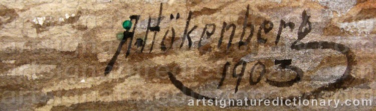Authentic signature by A. HÖKENBERG on artwork