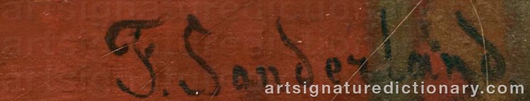 Authentic signature by Fritz SONDERLAND on  artwork