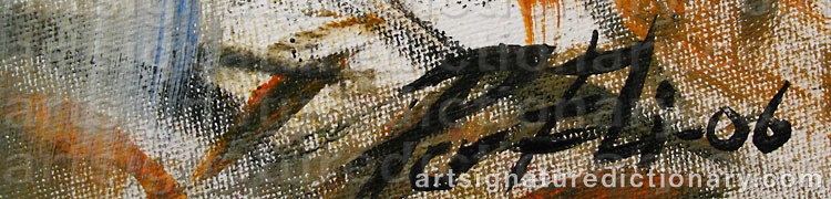 Authentic signature by Per ELI on  artwork