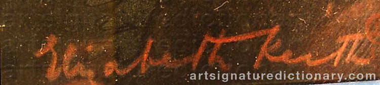 Authentic signature by Elizabeth KEITH on artwork