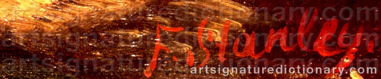Authentic signature by F. STANLEY on  artwork