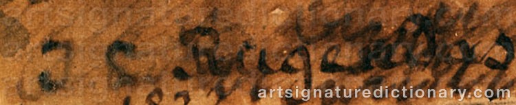 Authentic signature by Johann Lorenz RUGENDAS on  artwork