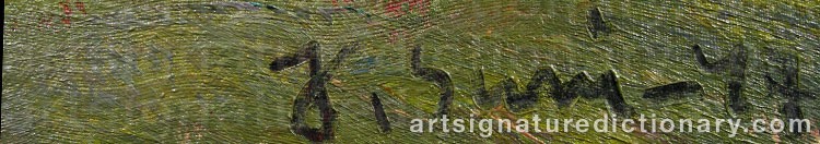 Authentic signature by Juho SUNI on  artwork