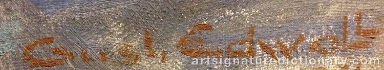 Authentic signature by Gustav EDWALL on  artwork