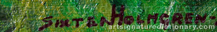 Signature by Sixten HOLMGREN