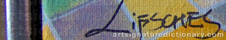 Authentic signature by Iwona LIFSCHES on  artwork