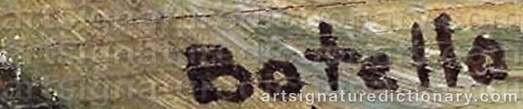 Authentic signature by Angel BOTELLO on  artwork