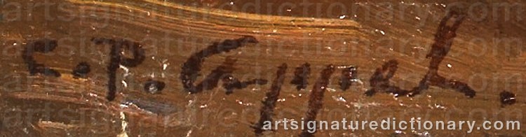 Authentic signature by Charles P. APPEL on Painting/Watercolour artwork