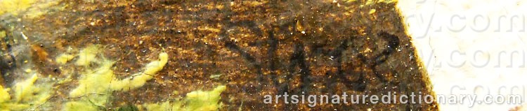 Authentic signature by Johannes STROE on  artwork