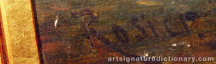 Authentic signature by Amédée ROSIER on  artwork