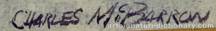 Authentic signature by Charles The Younger MCBARRON on  artwork