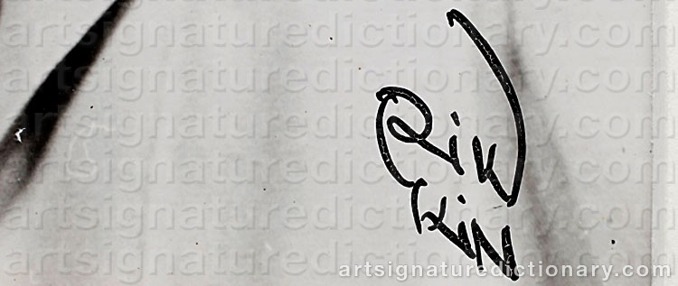 Authentic signature by Anna RIWKIN-BRICK on  artwork