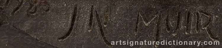 Authentic signature by James Nathan MUIR on  artwork
