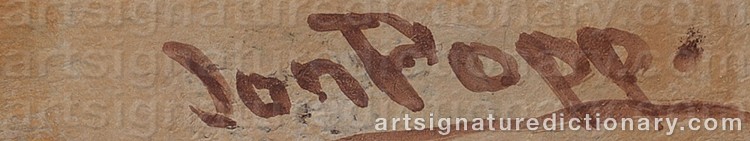 Authentic signature by Jon POPP on  artwork