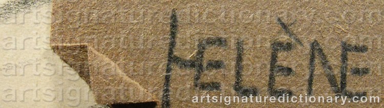Authentic signature by Helene WALLIN on  artwork