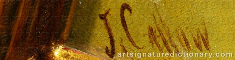 Authentic signature by John CALLOW on  artwork