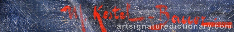 Authentic signature by W. KOSTEL-BAUER on  artwork
