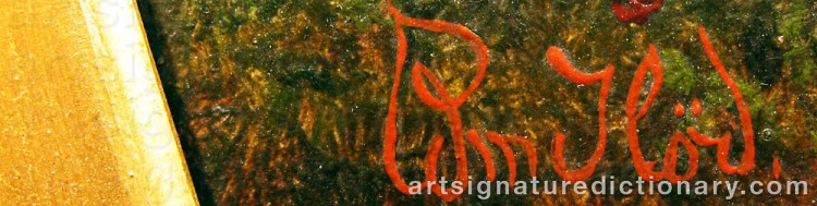 Authentic signature by Edmund HÖD on  artwork