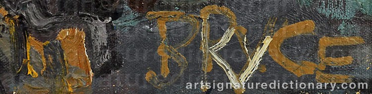 Authentic signature by Bryce FORD on artwork