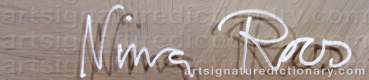 Authentic signature by Nina ROOS on Painting/Watercolour artwork