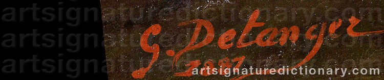 Authentic signature by Germain DETANGER on  artwork