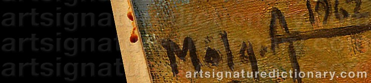 Authentic signature by Nikolaj Molgaard ANDERSEN on  artwork