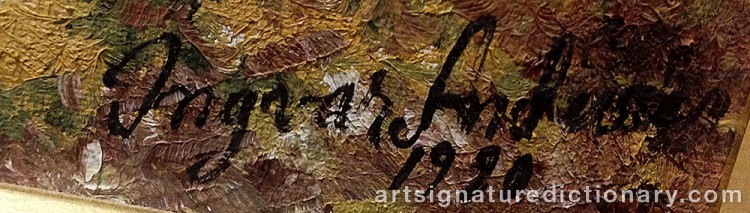 Authentic signature by Ingvar ANDERSSON on Painting/Watercolour artwork