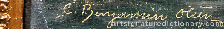 Authentic signature by Christian Benjamin OLSEN on Painting/Watercolour artwork