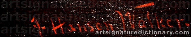 Authentic signature by John Hanson WALKER on artwork