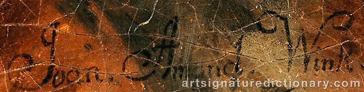 Authentic signature by Johann Amandus WINK on artwork