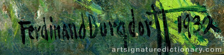 Authentic signature by Ferdinand BURGDORFF on Painting/Watercolour artwork