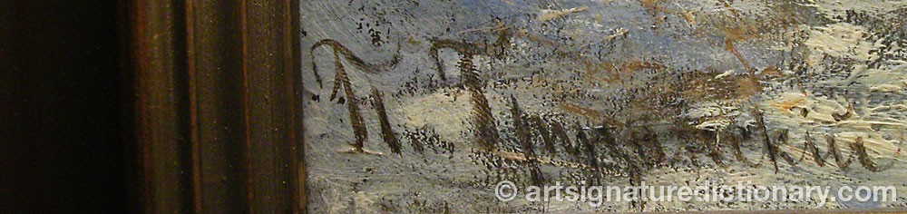Authentic signature by Piotr Nikolaievich GRUZINSKY on artwork