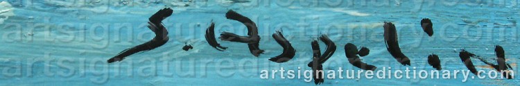 Authentic signature by Stig ASPELIN on  artwork