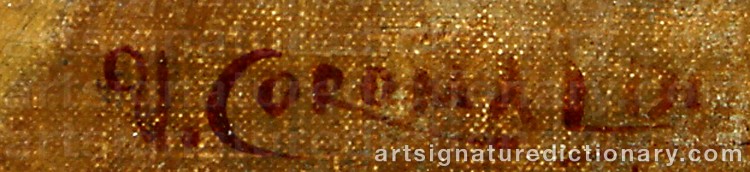 Authentic signature by Umberto COROMALDI on Painting/Watercolour artwork