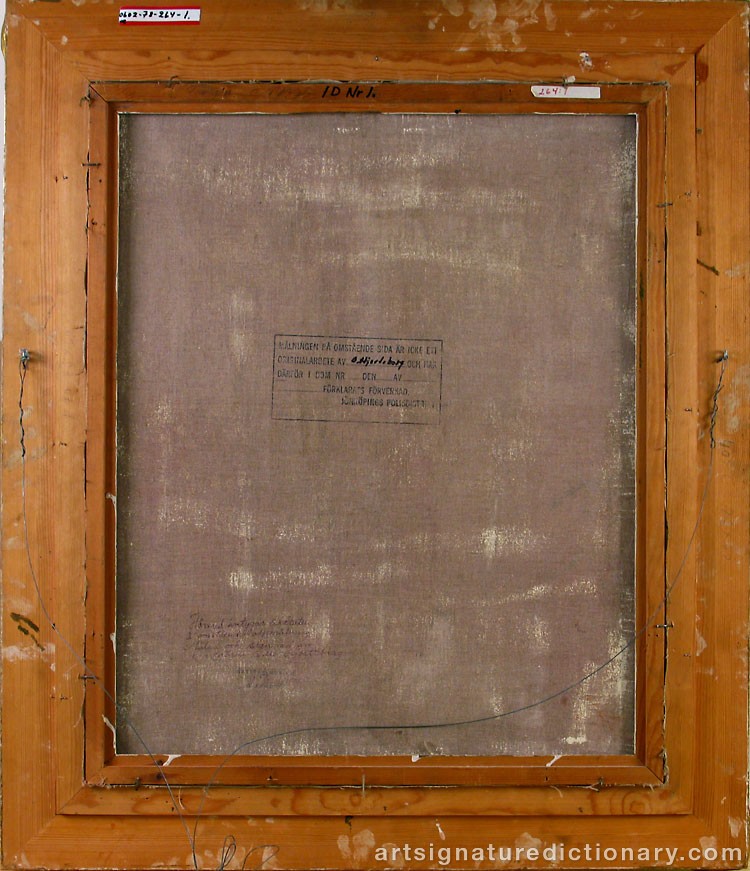 Close-up details showing Olle HJORTZBERG signature forgery characteristics