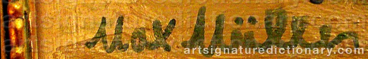 Authentic signature by Max MÜLLER on Painting/Watercolour artwork