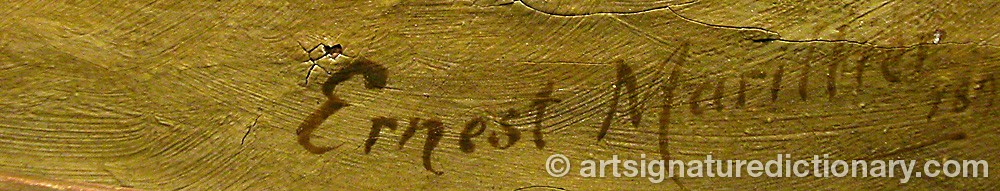 Authentic signature by Ernest MARILLIER on artwork