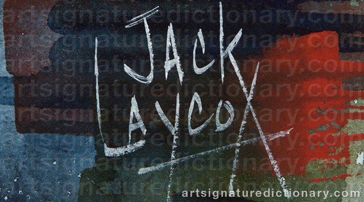Authentic signature by Jack LAYCOX on Painting/Watercolour artwork