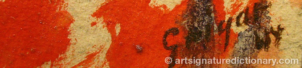 Authentic signature by Ota GRIGAR on artwork