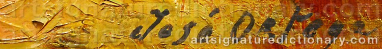 Authentic signature by José ORTEGA on  artwork