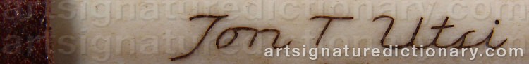 Authentic signature by Jon Tomas (Sami Artist) UTSI on Other artwork