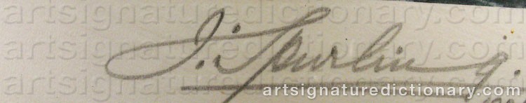 Authentic signature by Jack SPURLING on  artwork