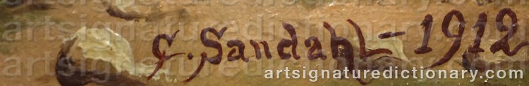 Authentic signature by Charles SANDAHL on  artwork