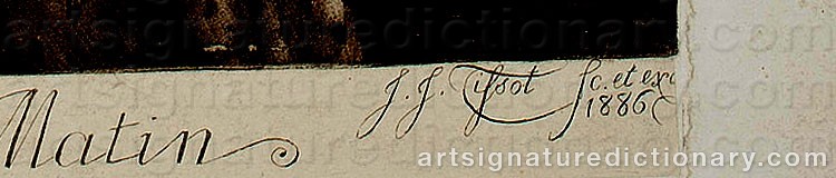 Authentic signature by James Jacques Joseph TISSOT on  artwork