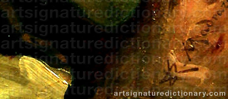 Authentic signature by Raimundo De MADRAZO Y GARRETA on  artwork