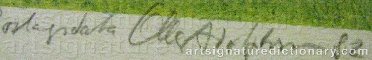 Authentic signature by Olle ADOLPHSON on  artwork
